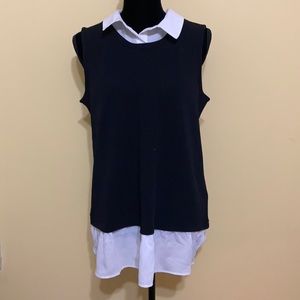 New Adrianna Papell ruffle hem texture tank size M